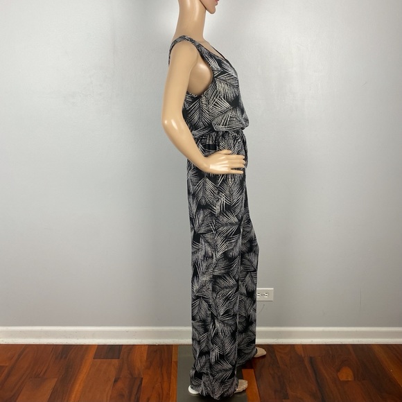 NEW MICHAEL MICHAEL KORS METALLIC PALM LEAF PRINT JUMPSUIT - Picture 4 of 6